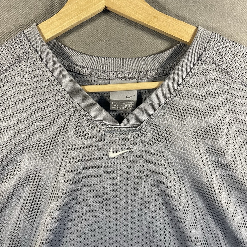Vintage Nike Basketball Jersey Men's XL Gray Mesh Center Swoosh #4